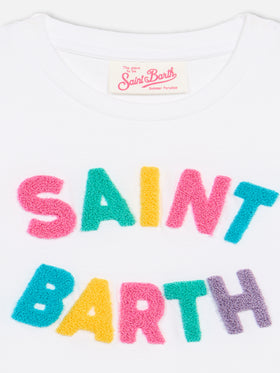 Girl Abbey dress with fringes and terry patch - MC2 Saint Barth