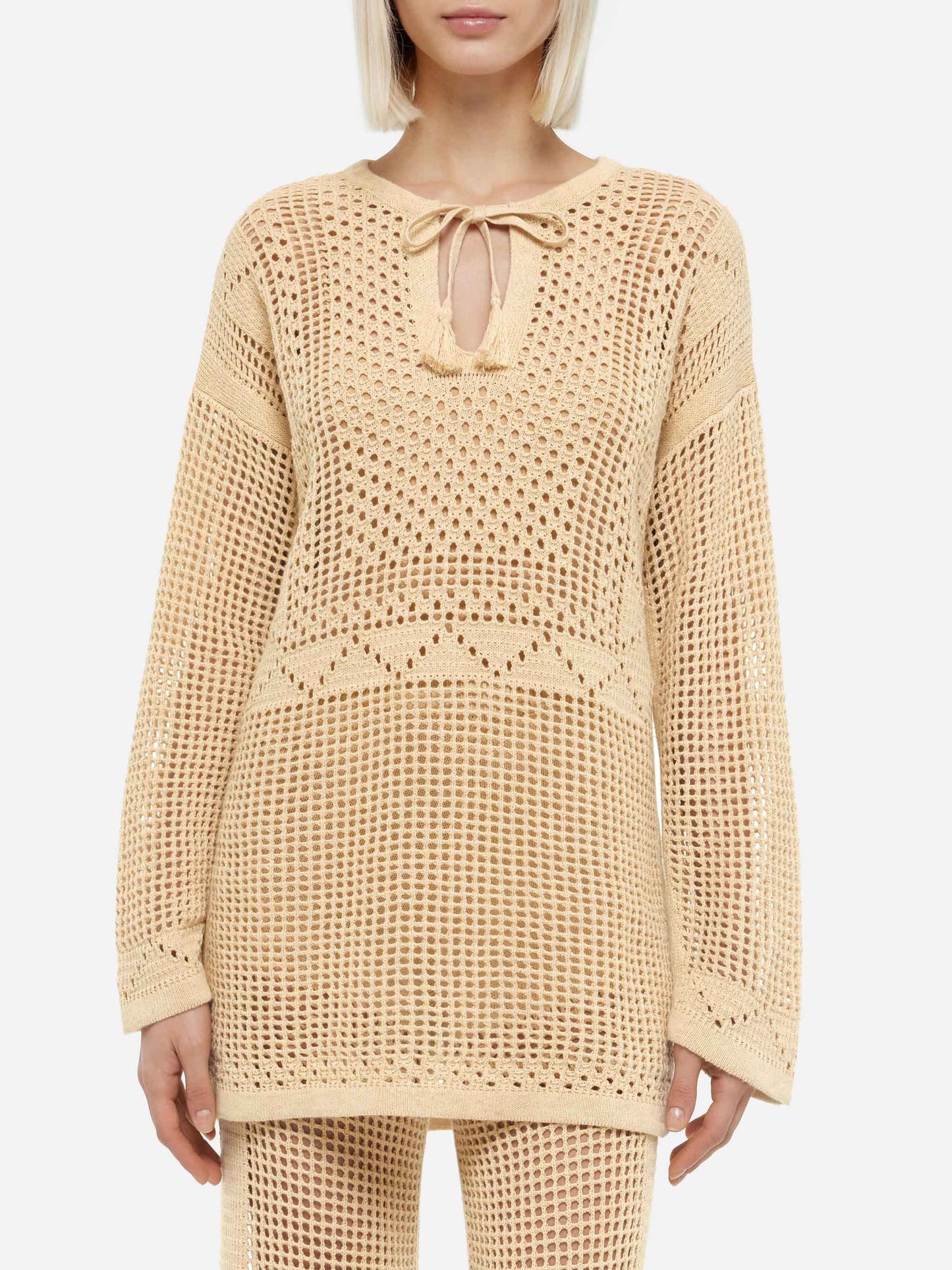 Alicia crochet mesh tunic