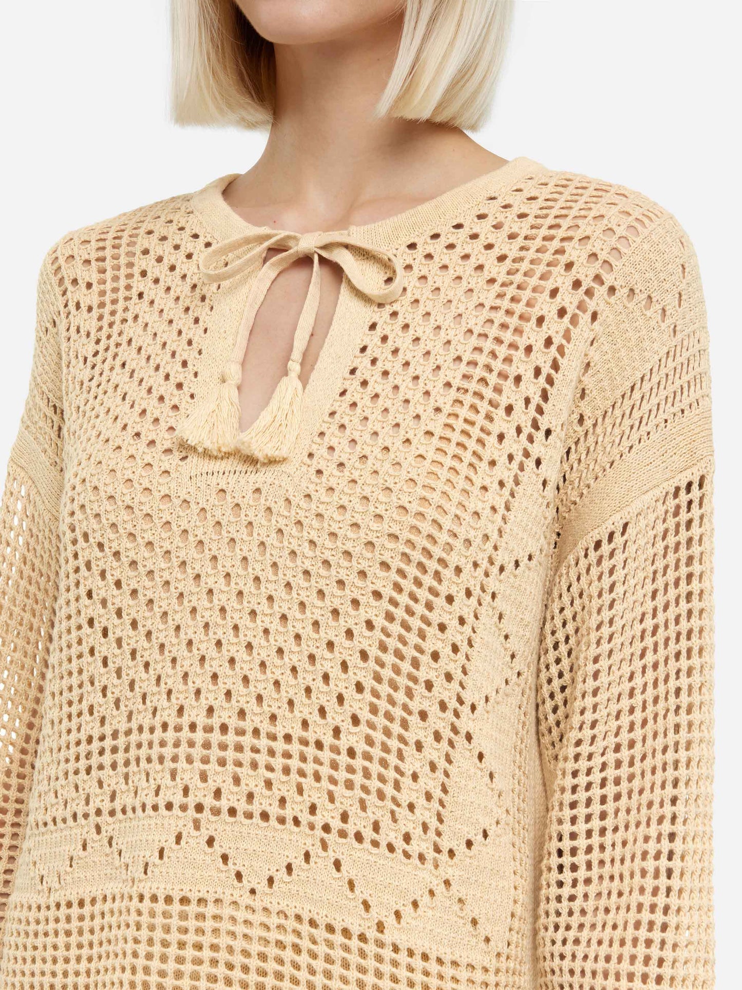 Alicia crochet mesh tunic
