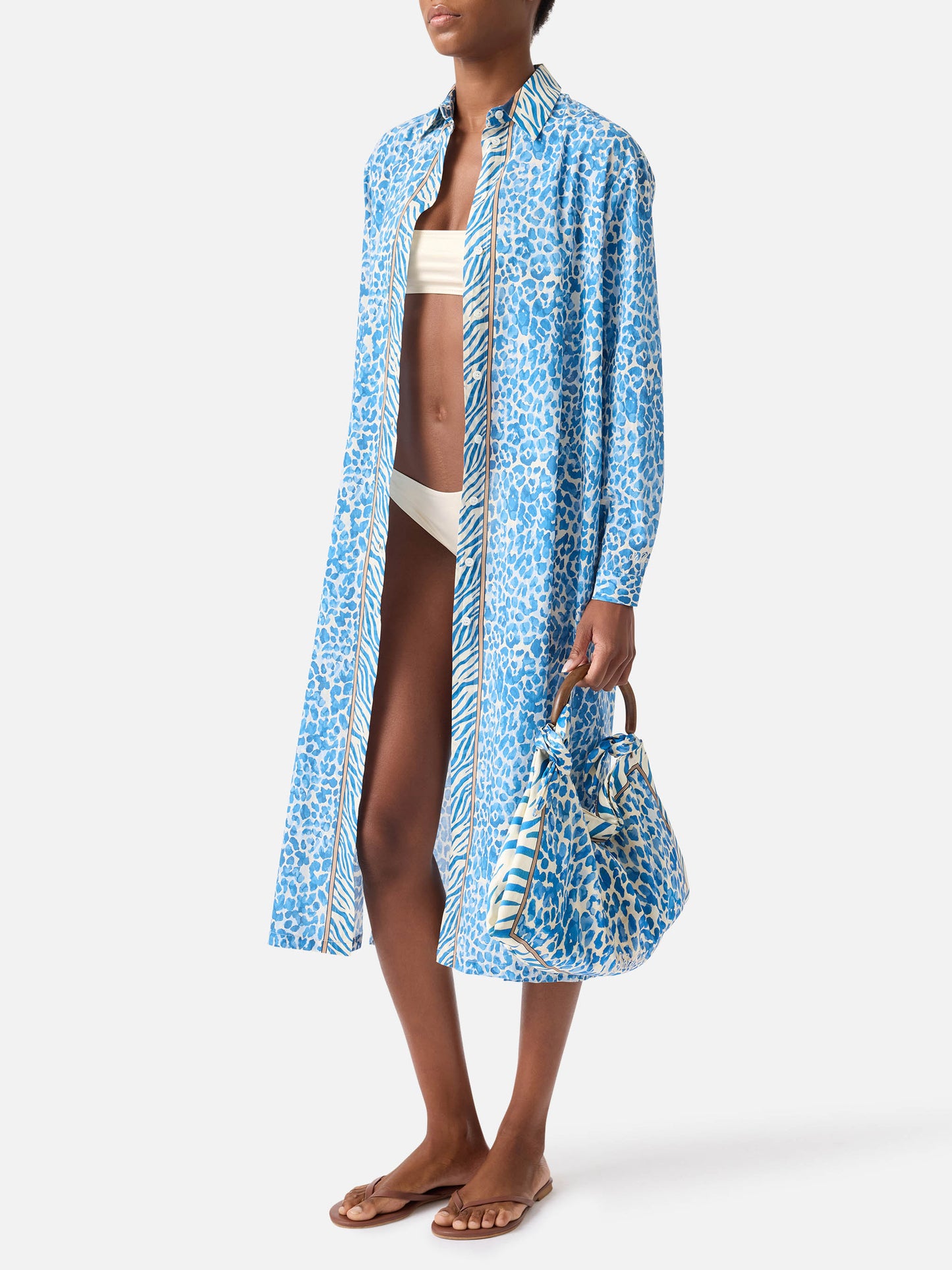 Abito lungo Adeline con stampa animalier leopardata