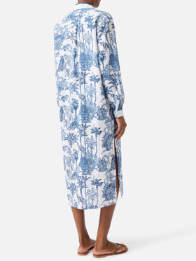 Robe longue Adeline en coton avec imprimé toile de Jouy 