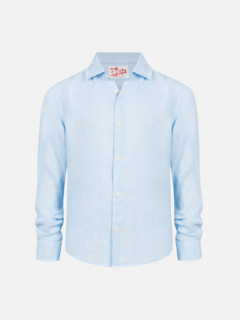 Agnes light blue linen shirt