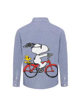 Agnes navy blue cotton shirt with Snoopy print | SNOOPY PEANUTS® SPECIAL EDITION