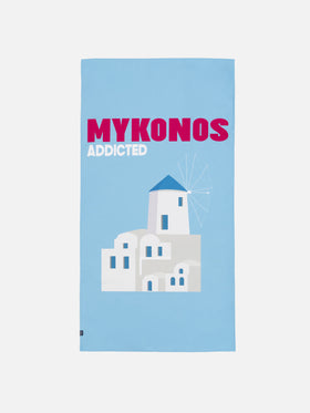 Mikrofaser-Strandtuch mit Mykonos-Print Aidan