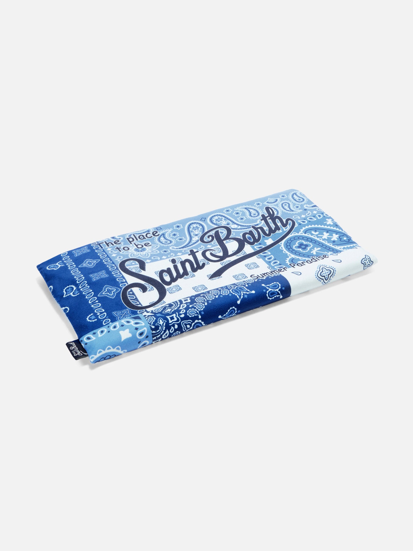 Aidan beach towel with foulard print and logo