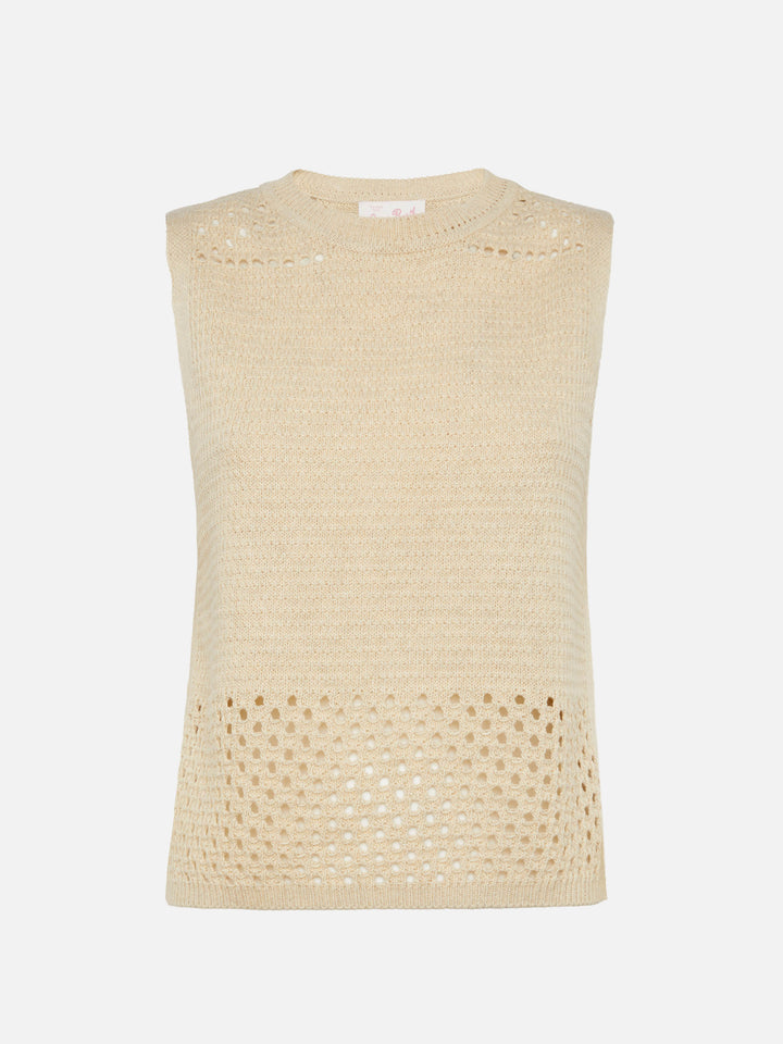 Top crochet beige Aire