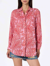 Camicia da donna in lino Alodie con stampa paisley e tasche