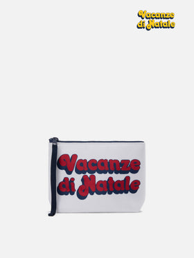 Pochette Aline effetto lana bianca con stampa Vacanze di Natale | VACANZE DI NATALE SPECIAL EDITION