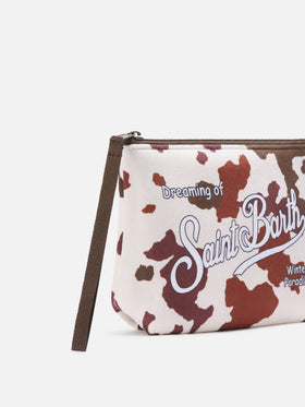 Aline pochette con estampado de vaca 