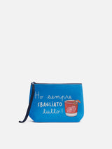 Wooly pochette Aline with Ho sempre sbagliato print