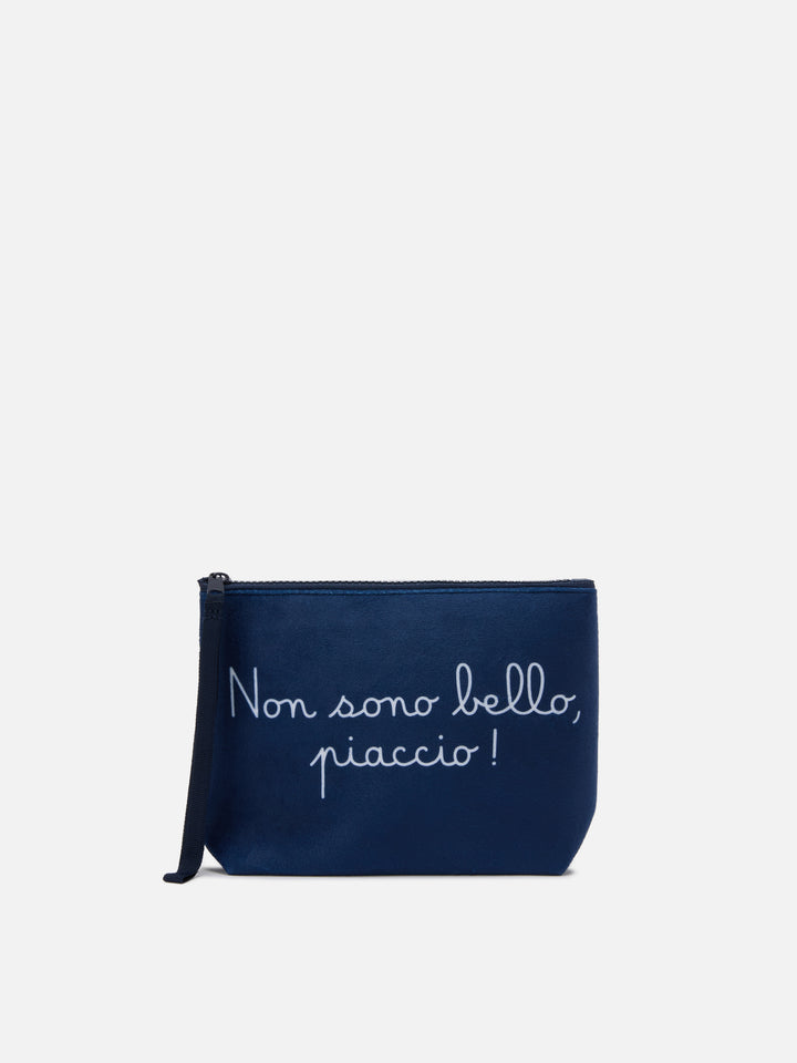 Wooly pochette Aline with Non sono bello, piaccio! print | VACANZE DI NATALE SPECIAL EDITION