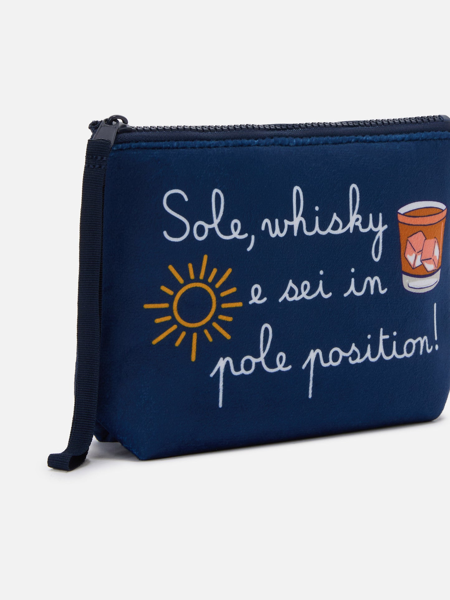 Pochette in lana Aline con stampa Sole, whisky... | VACANZE DI NATALE EDIZIONE SPECIALE