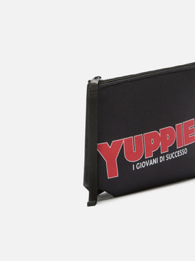 Aline Pouch in wool-effect fabric with Yuppies print | YUPPIES SPECIAL EDITION