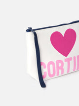 Pochette in lana Aline con stampa Love Cortina