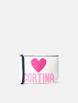 Pochette in lana Aline con stampa Love Cortina