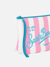 Pink striped terry pochette Aline