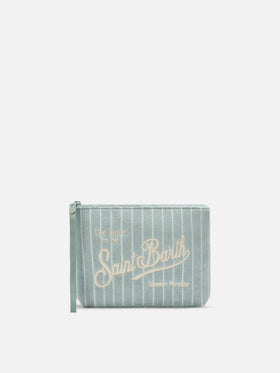 Pochette Aline effetto spugna con fantasia a righe in rilievo