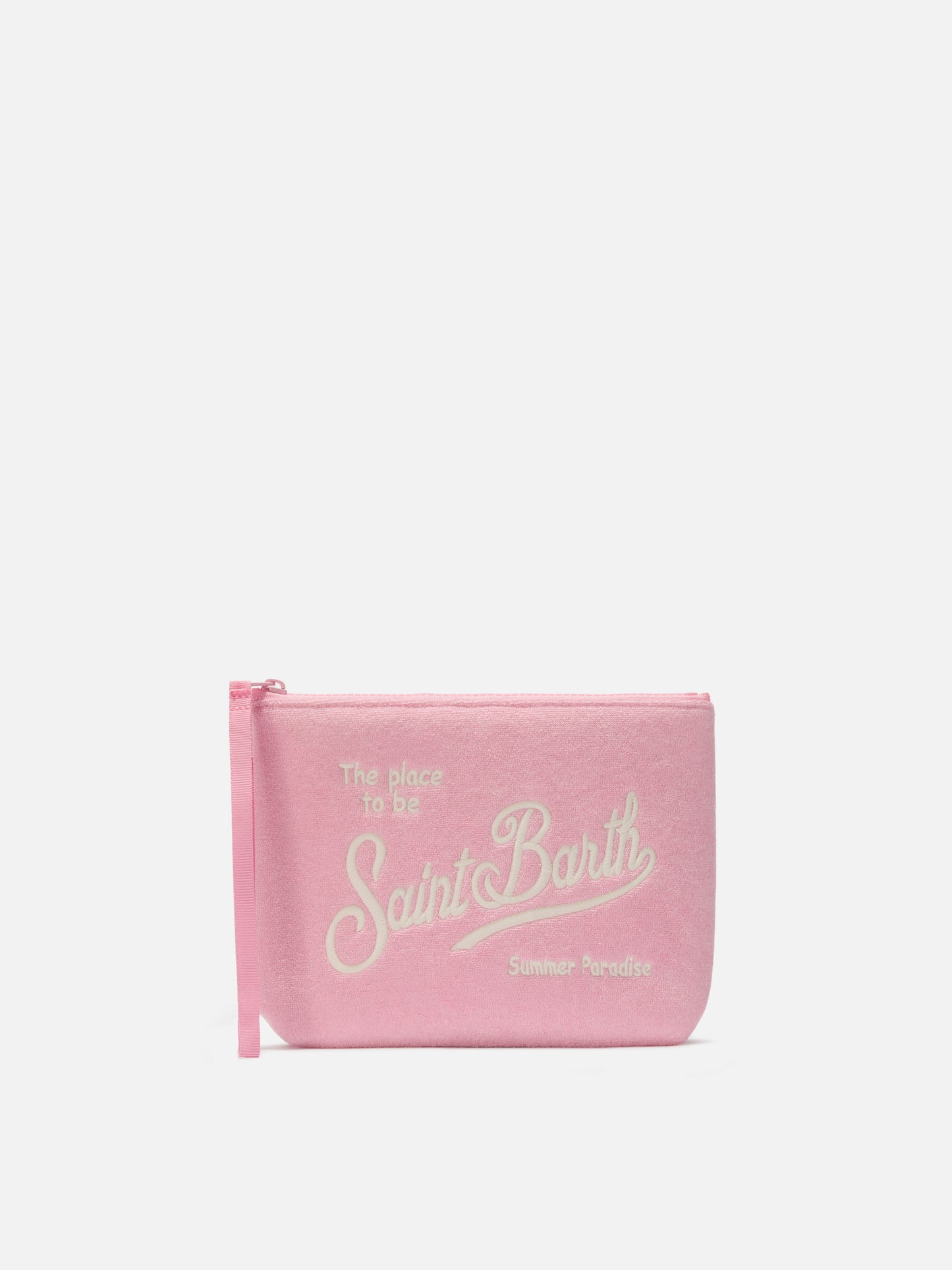 Pochette Aline effetto spugna rosa