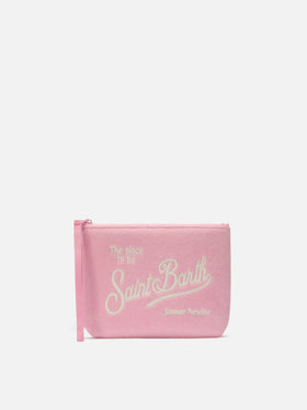 Pochette Aline effetto spugna rosa