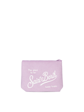 Aline lilac embossed terry pochette