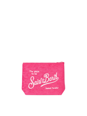 Aline fuchsia embossed terry pochette