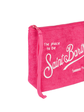 Aline fuchsia embossed terry pochette