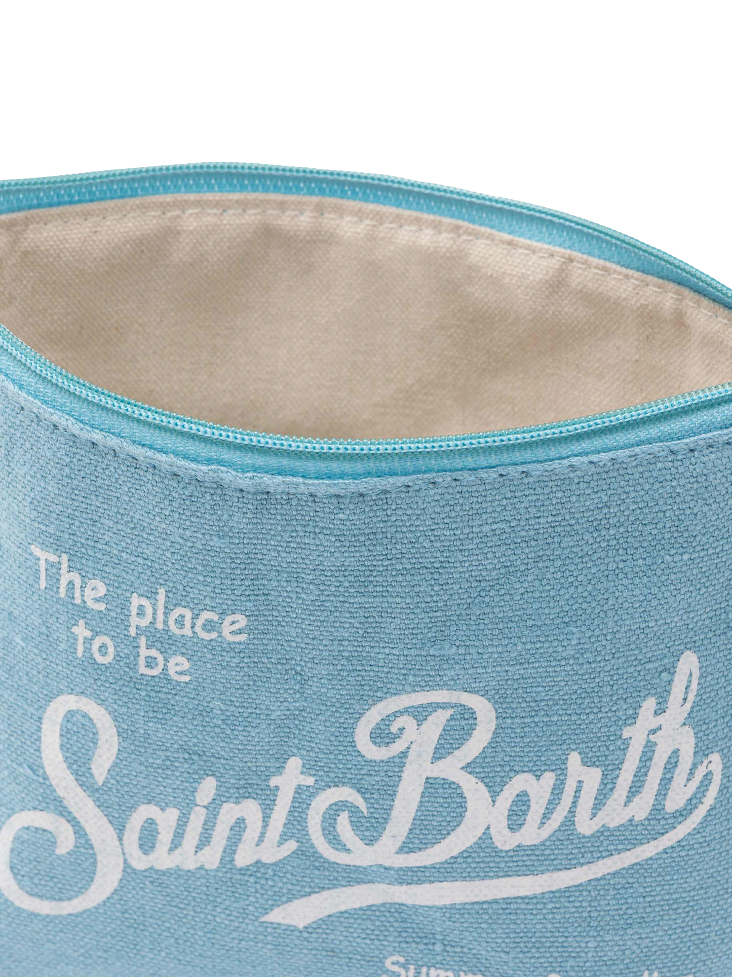 Aline light blue linen pochette - MC2 Saint Barth