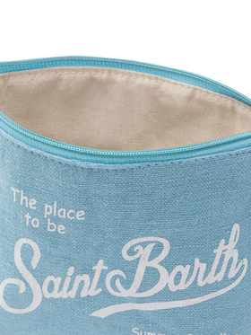 Aline light blue linen pochette - MC2 Saint Barth
