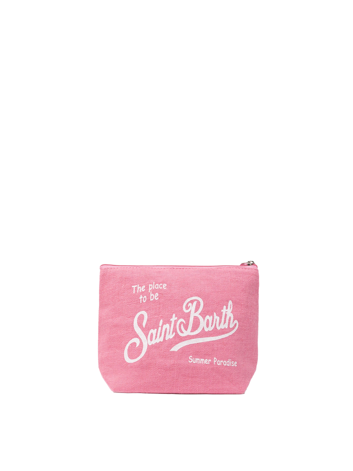 Aline pink linen pochette