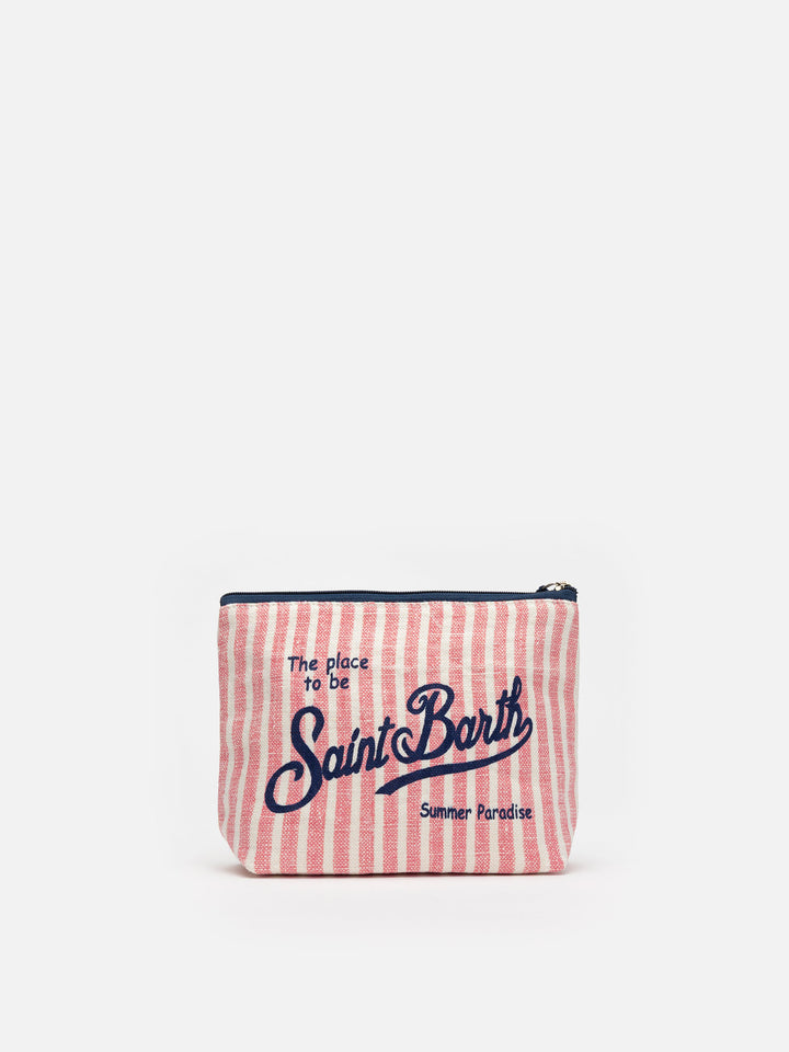 Aline striped linen pochette