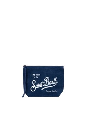 Aline navy blue linen pochette - MC2 Saint Barth