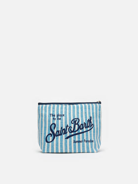 Aline striped linen pochette