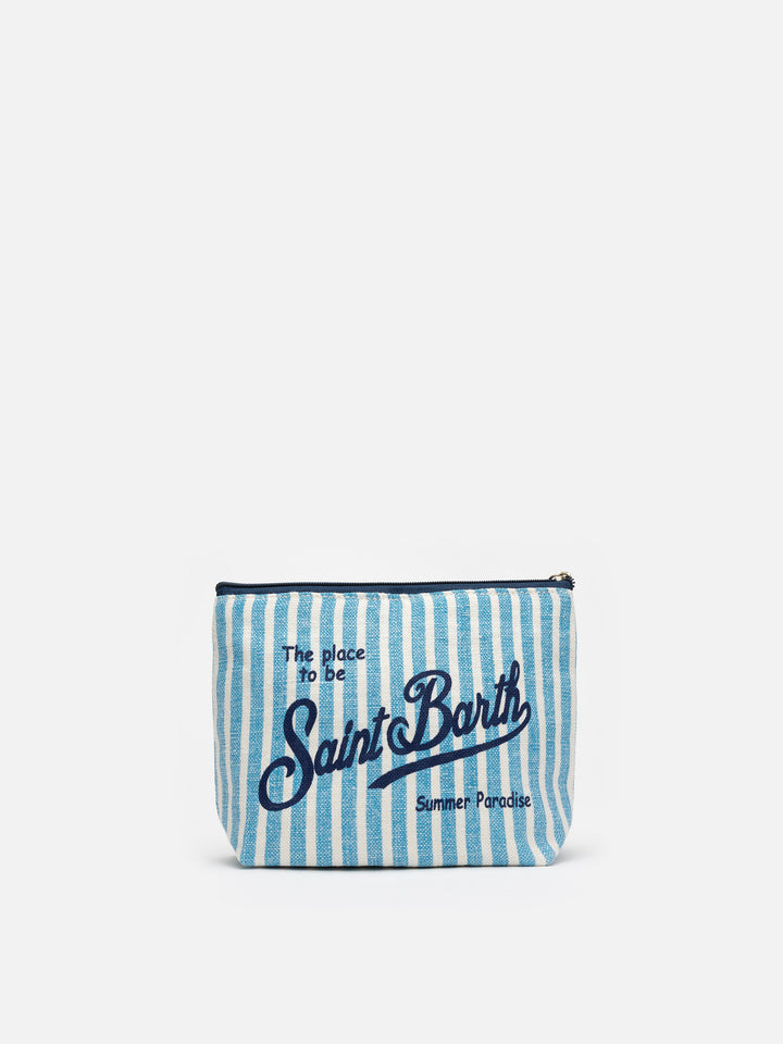 Aline striped linen pochette