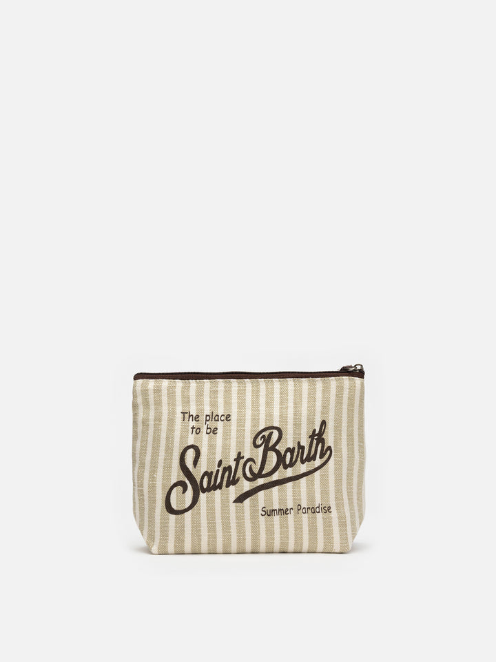 Aline striped linen pochette