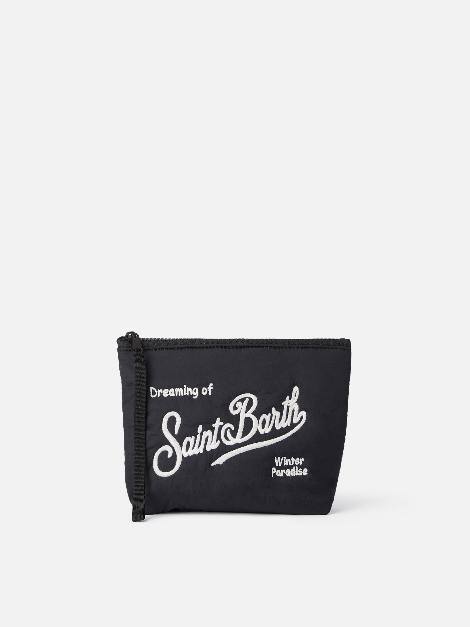 Black puffer pochette Aline with logo embroidery - MC2 Saint Barth