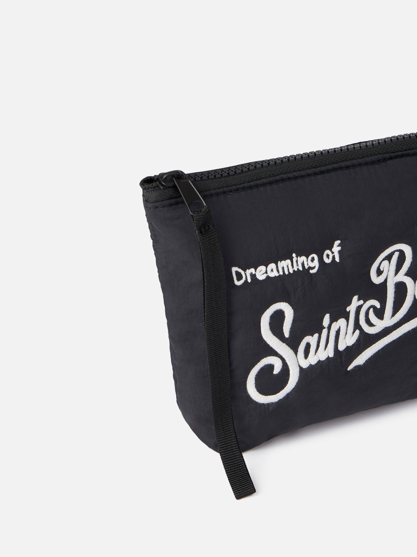 Black puffer pochette Aline with logo embroidery - MC2 Saint Barth