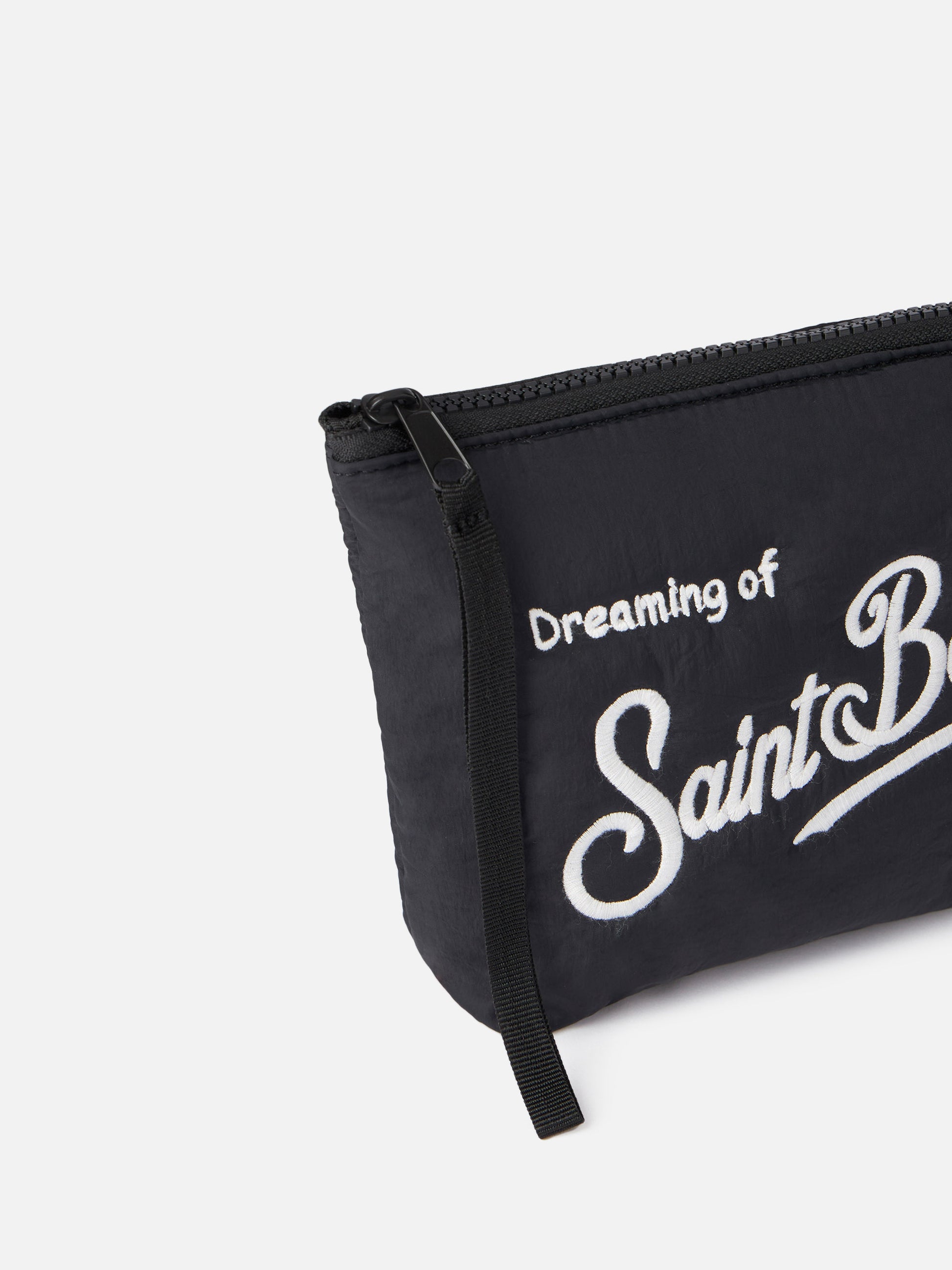 Black puffer pochette Aline with logo embroidery - MC2 Saint Barth