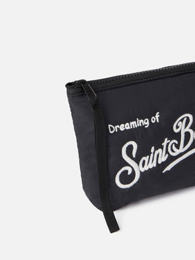 Black puffer pochette Aline with logo embroidery - MC2 Saint Barth