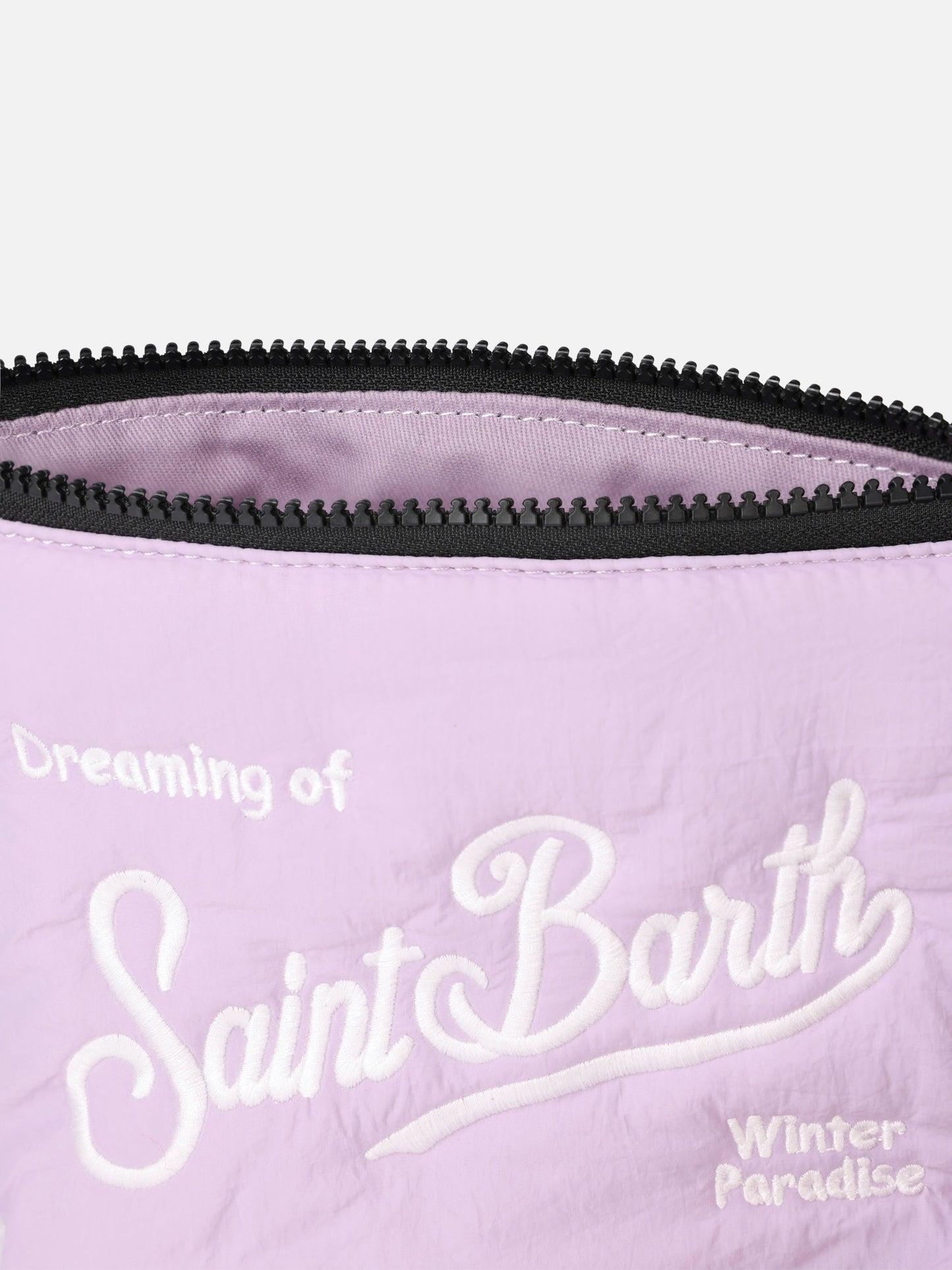 Lilac puffer pochette Aline with logo embroidery - MC2 Saint Barth