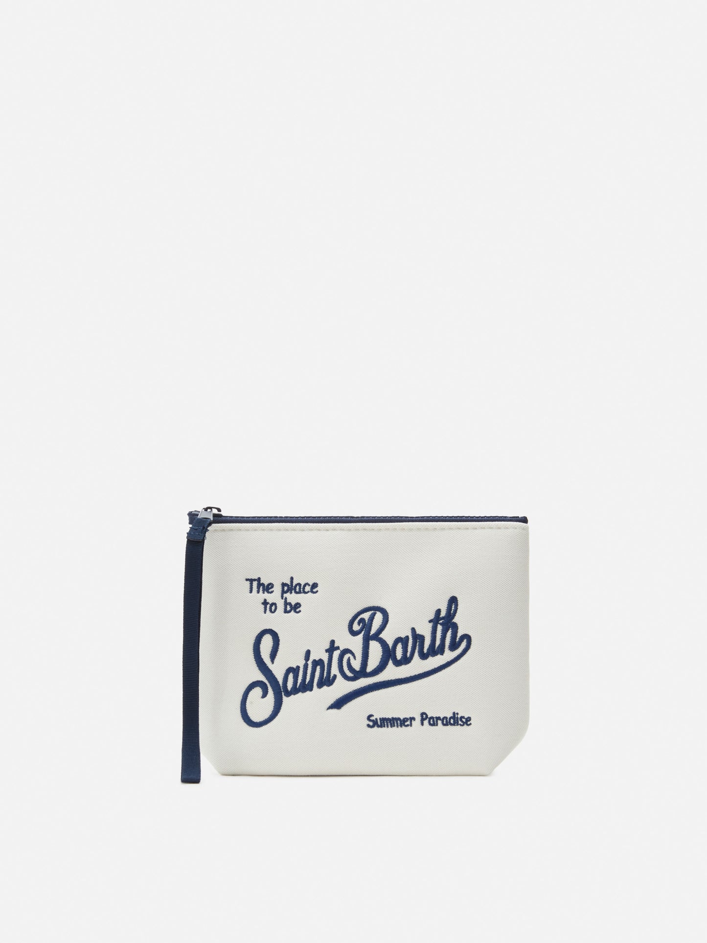 Aline white pouch with piquet effect