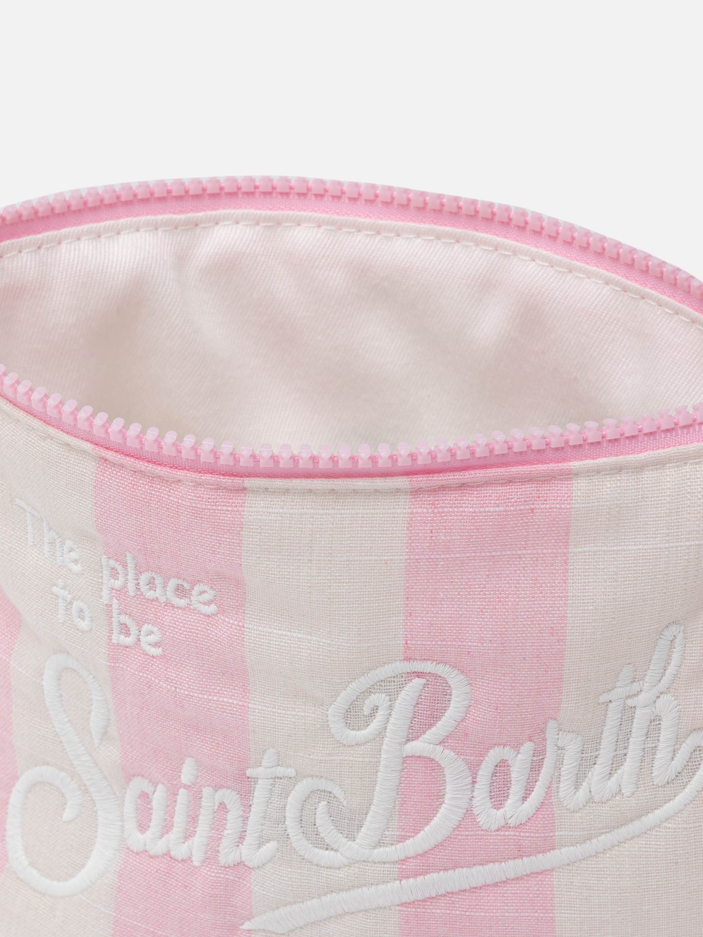 Aline Soft cotton linen pochette with striped print