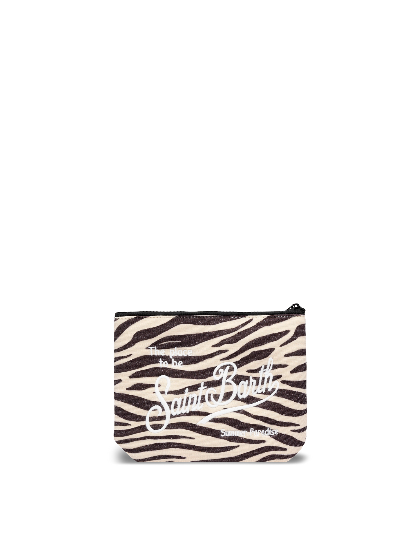 Pochette Aline in lurex con stampa zebra