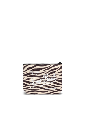 Pochette Aline in lurex con stampa zebra