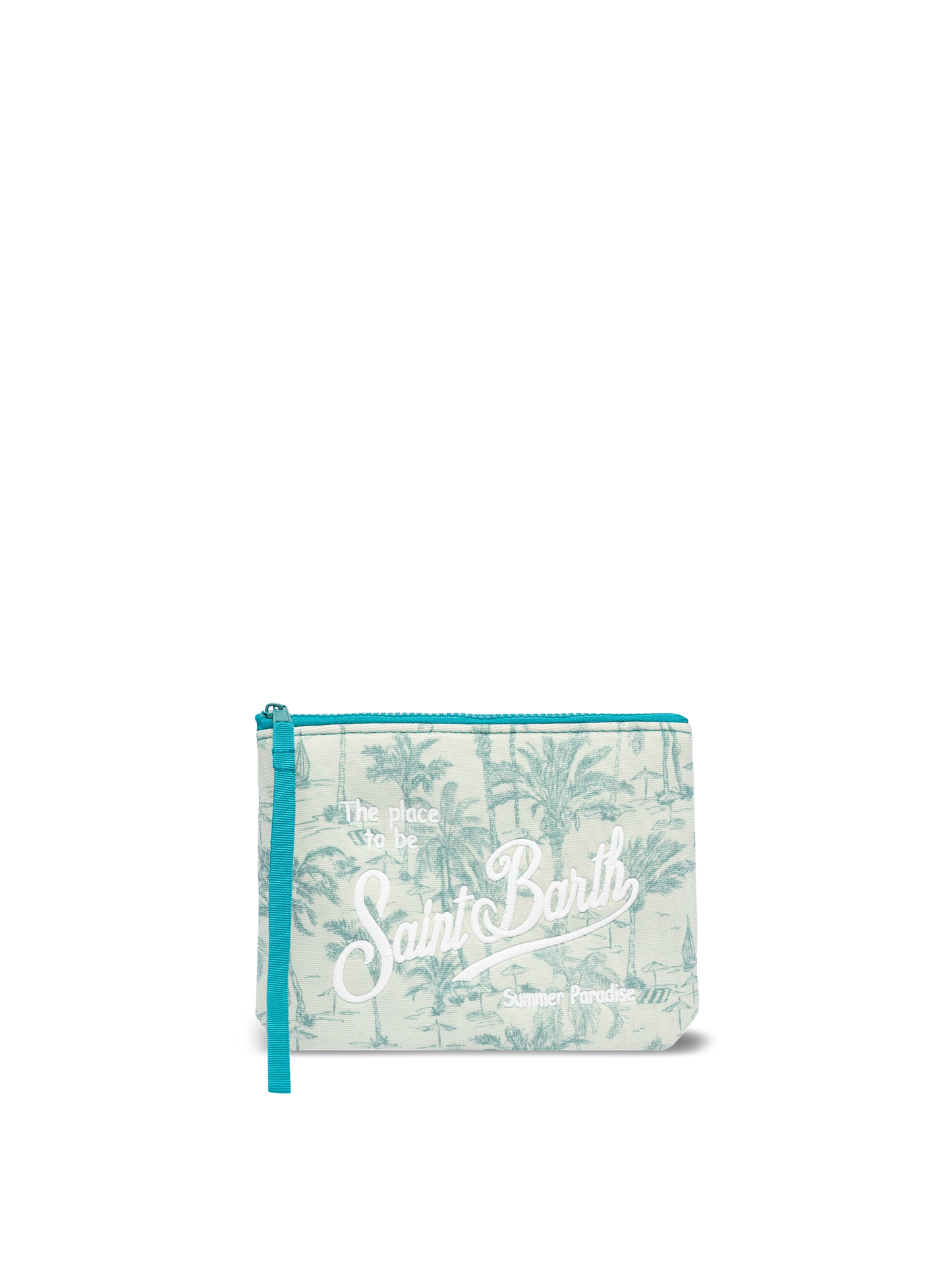 Pochette Aline in lurex con stampa toile de jouy