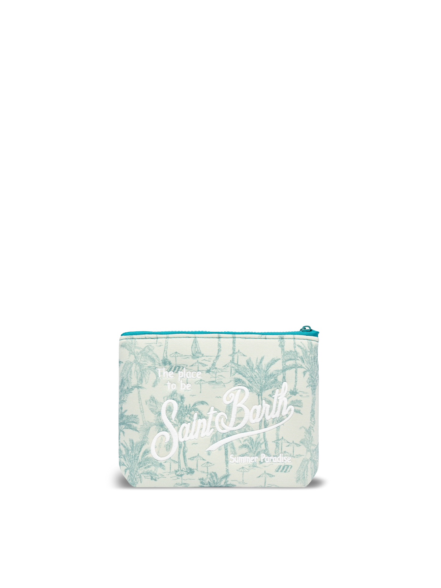 Pochette Aline in lurex con stampa toile de jouy