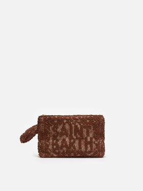 Aline Tufting brown cotton pochette