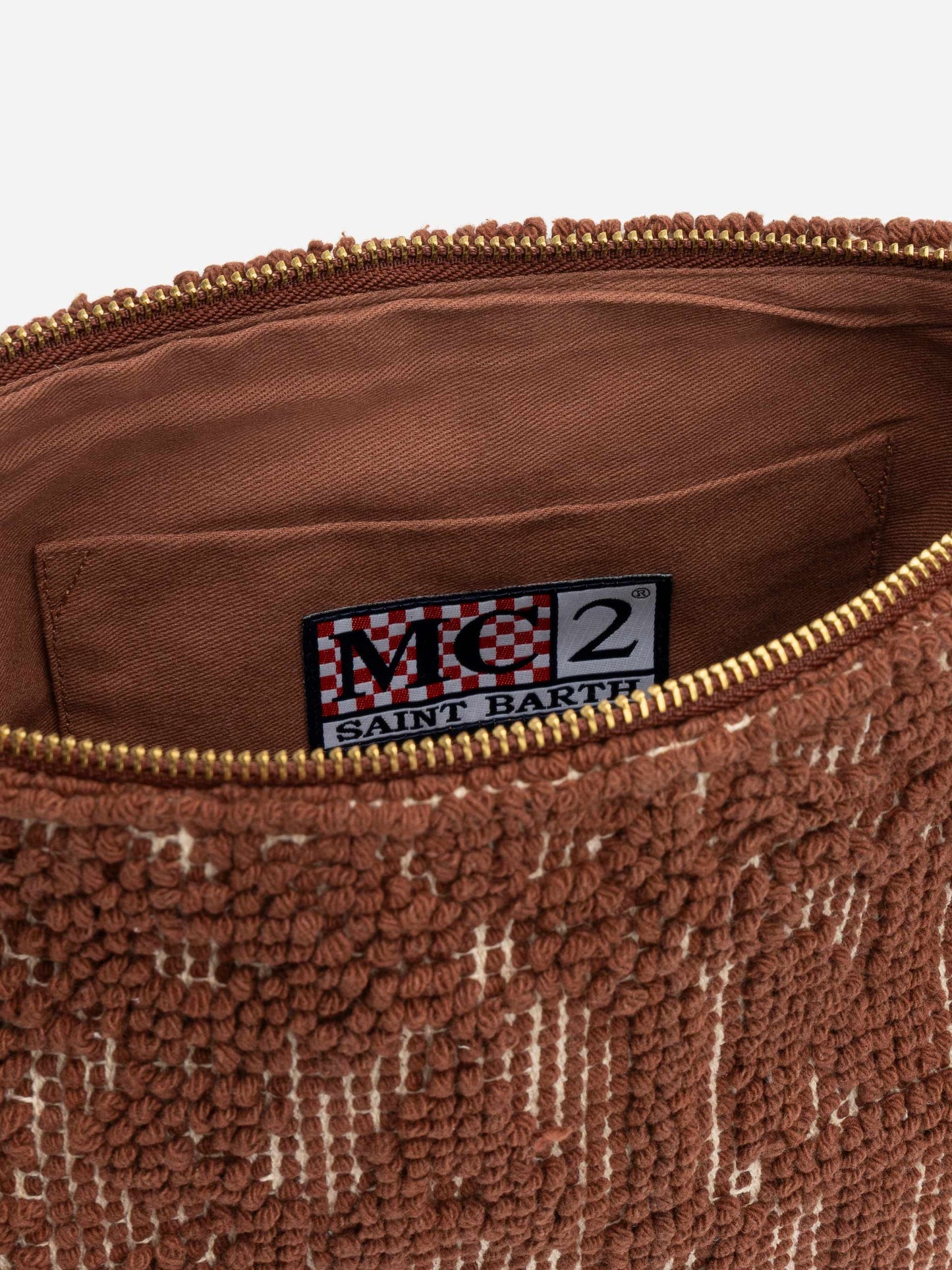Aline Tufting brown cotton pochette