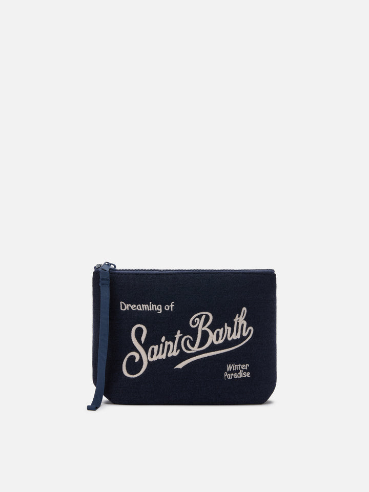 Aline Wool Pouch in blue wool blend