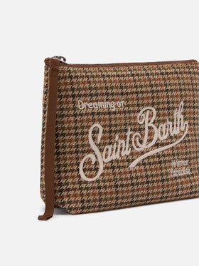 Pochette Aline Wool in misto lana pied de poule