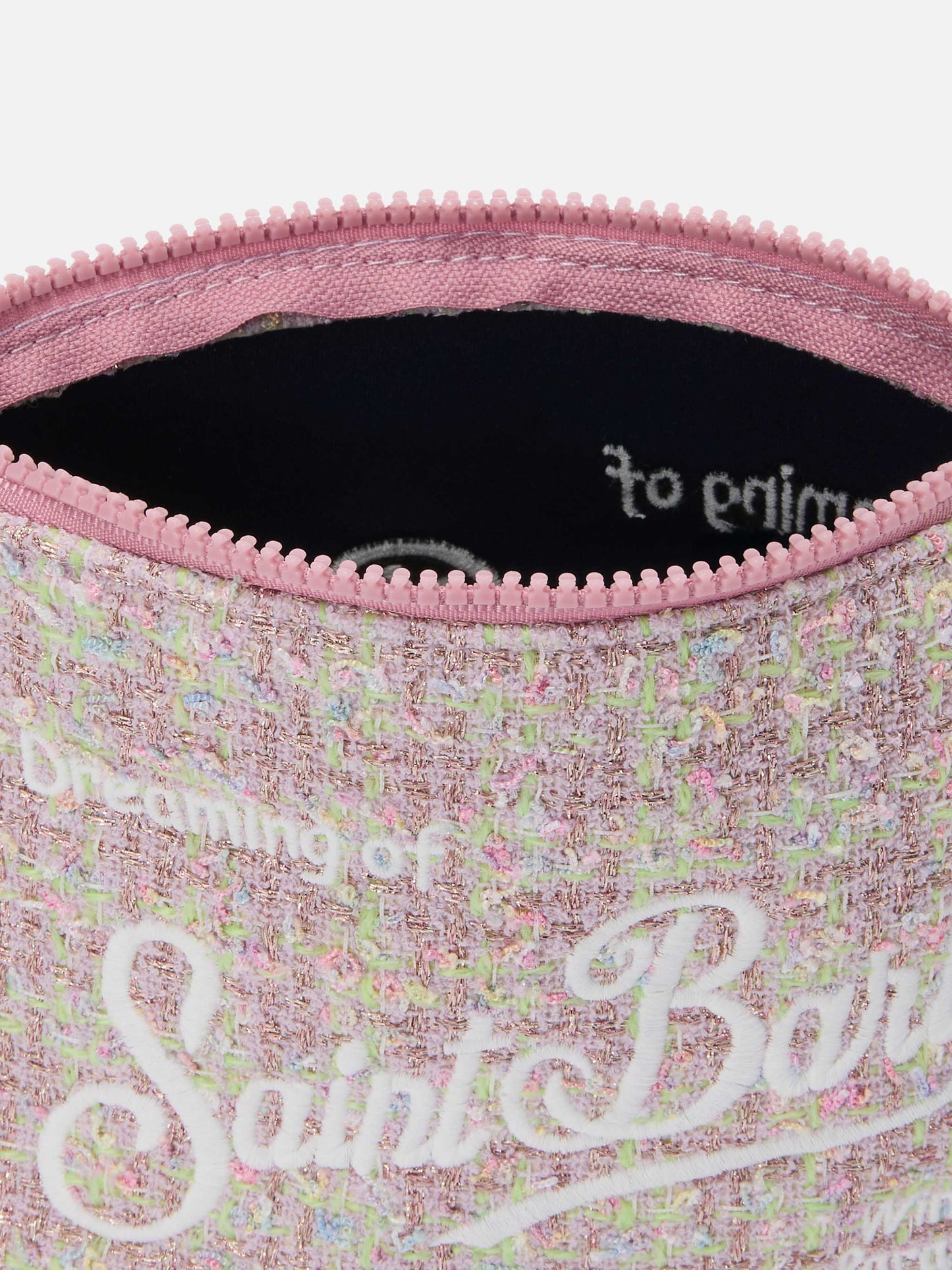 Aline Tweed Lurex Pouch in pink